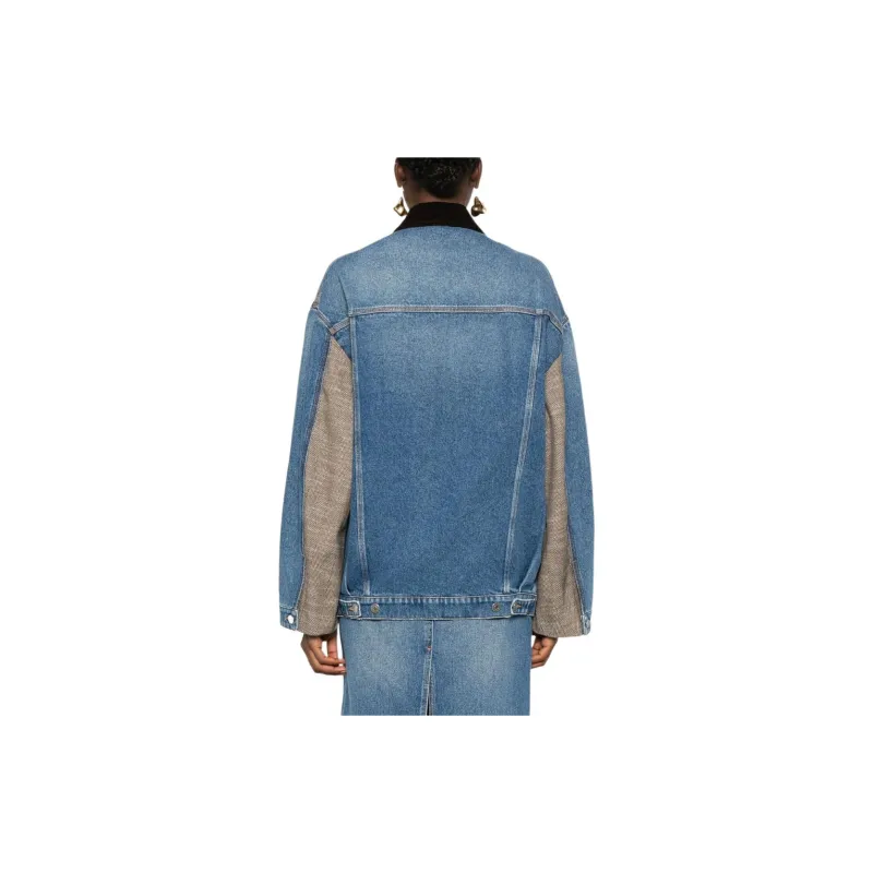 Stella McCartney Tweed Panelled Denim Jacket-2
