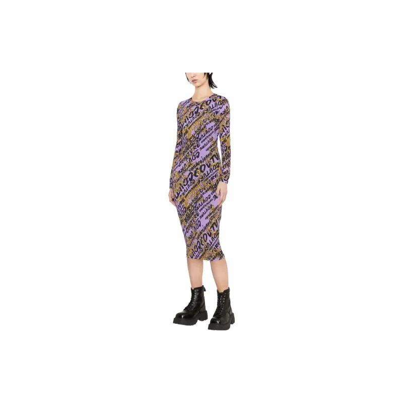 VERSACE Barocco Logo print Midi Dress-1