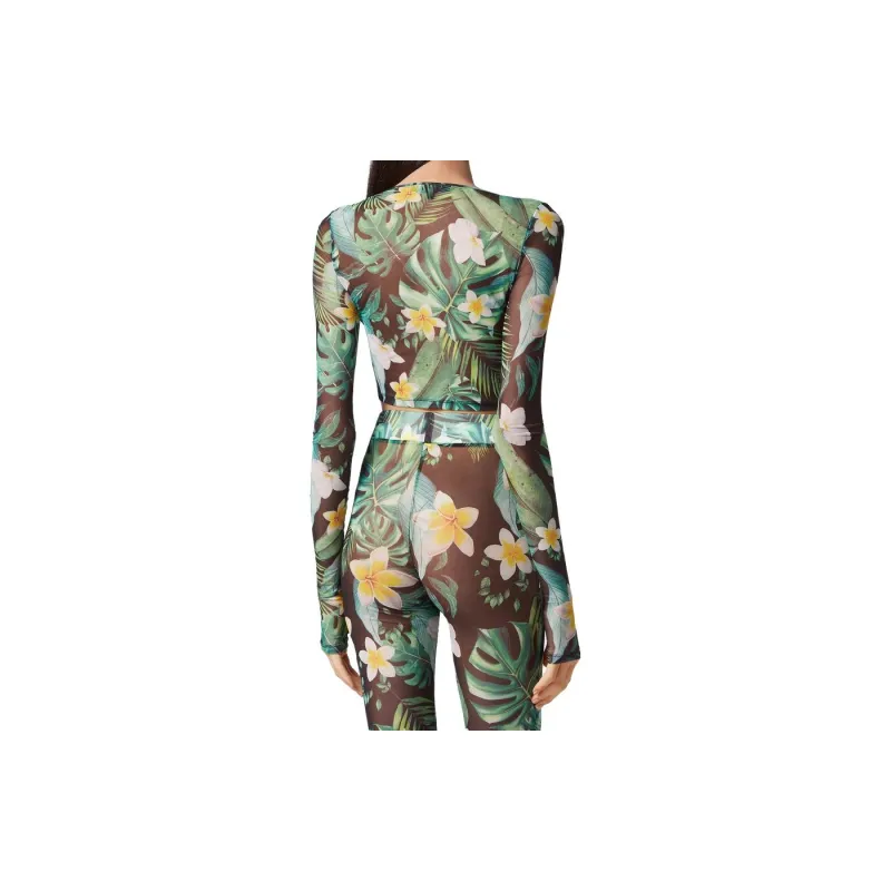 PHILIPP PLEIN Hawaii print Cropped Top-3