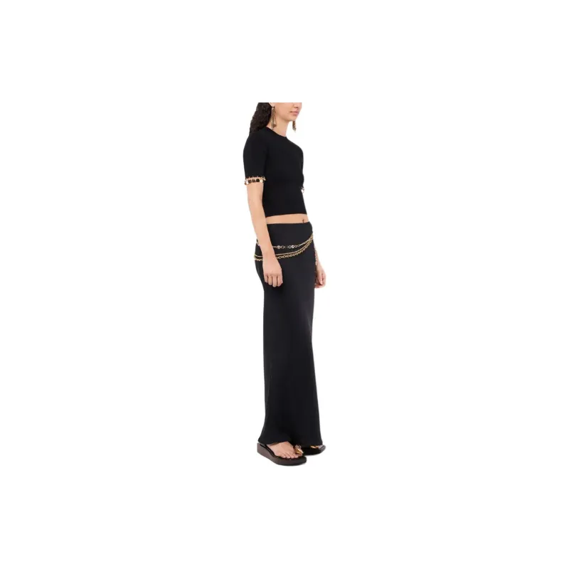 Paco Rabanne Charm-Trim Short Sleeved Cropped T-Shirt-4