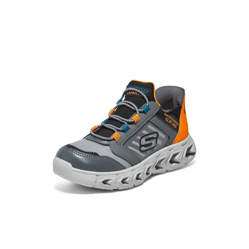 Skechers Hands Free Slip Ins Boys Anti Slip Wear Resistant Kids Lifestyle Shoes Charcoal Gray/Orange Kids'-2