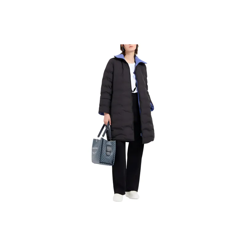 EMPORIO ARMANI Water repellent Reversible Three quarter Length Jacket In Wavy Quilted Nylon-4