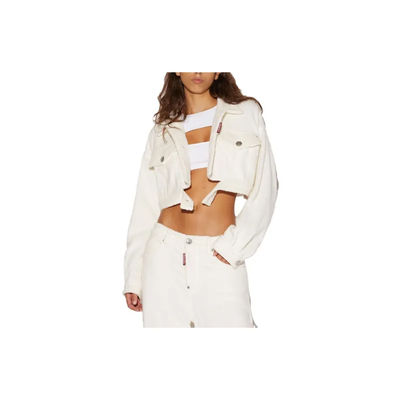 DSQUARED 2 Buttoned Cropped Denim Jacket-1