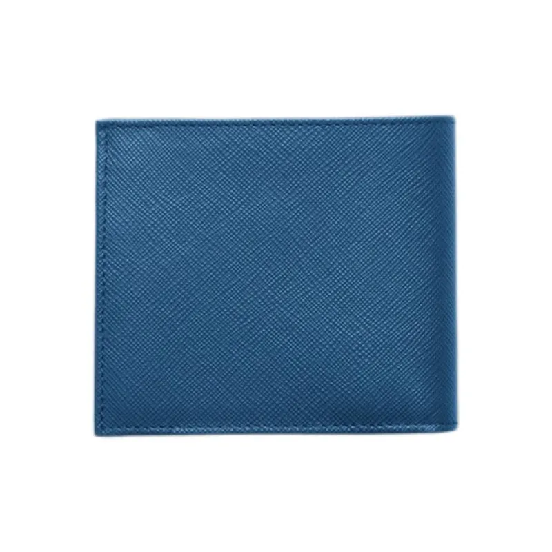 PRADA Saffiano Calfskin Wallet Men's Blue-2