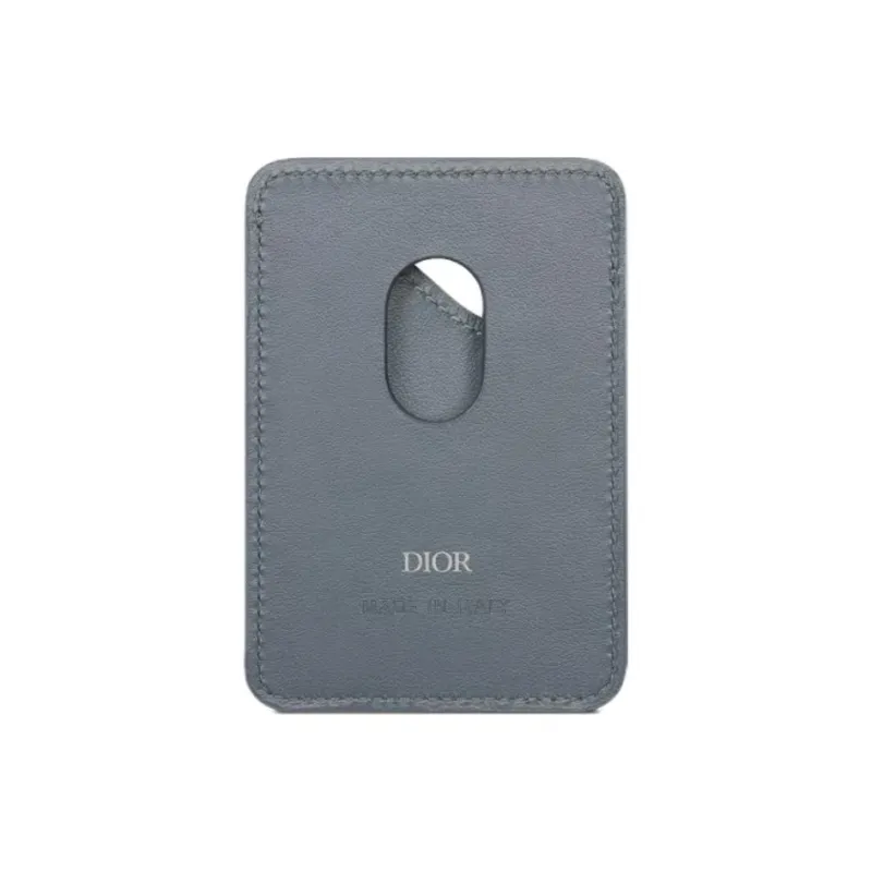 DIOR Cow Leather Card Holder Men's Dark Gray-1