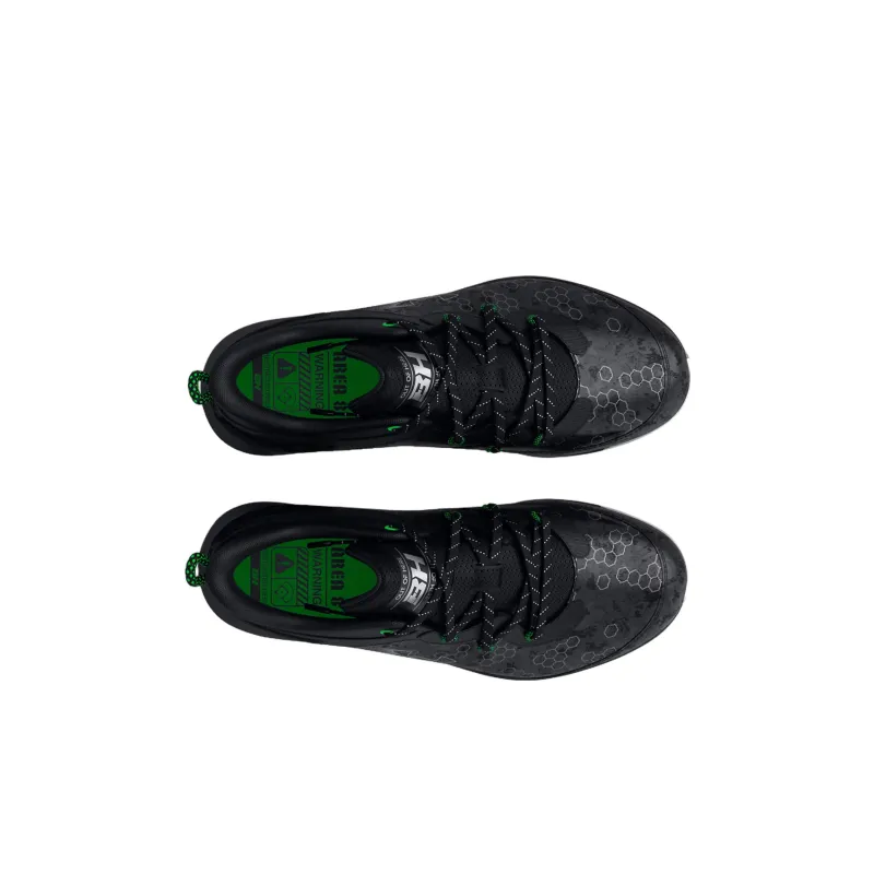 Under Armour Harper 8 TPU Jr Slip Resistant Shock Absorbers Mid Top Soccer Shoes Black Green Kids'-3