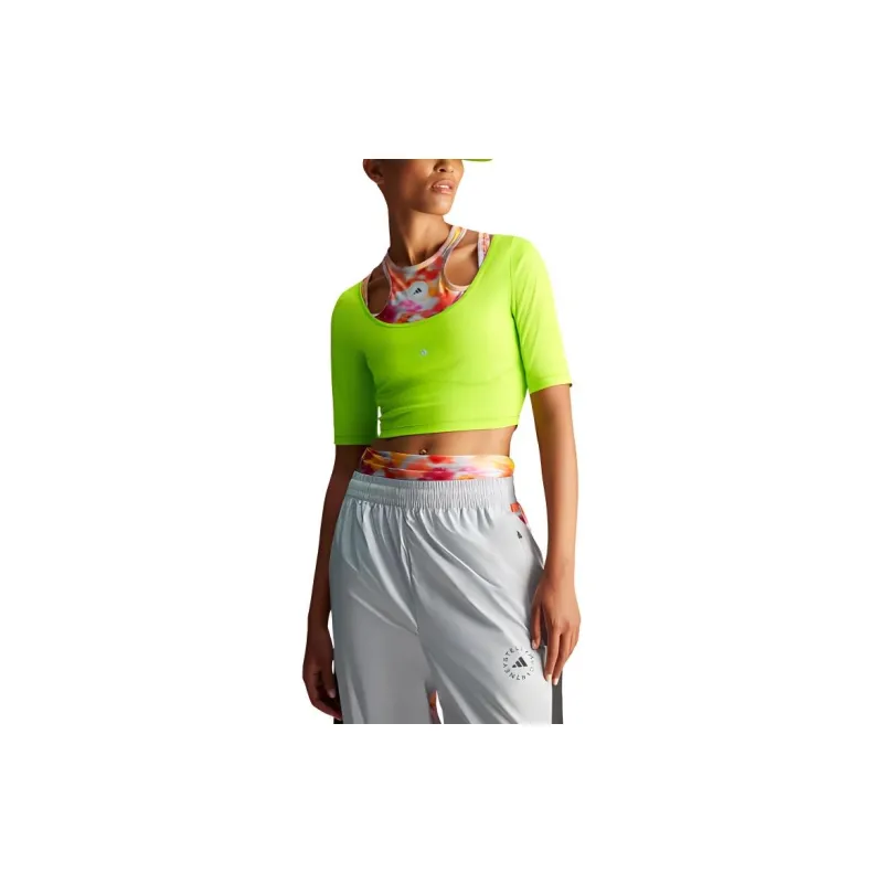 Adidas X Stella McCartney Co titled Series Crop Top Women's Green Yellow-1