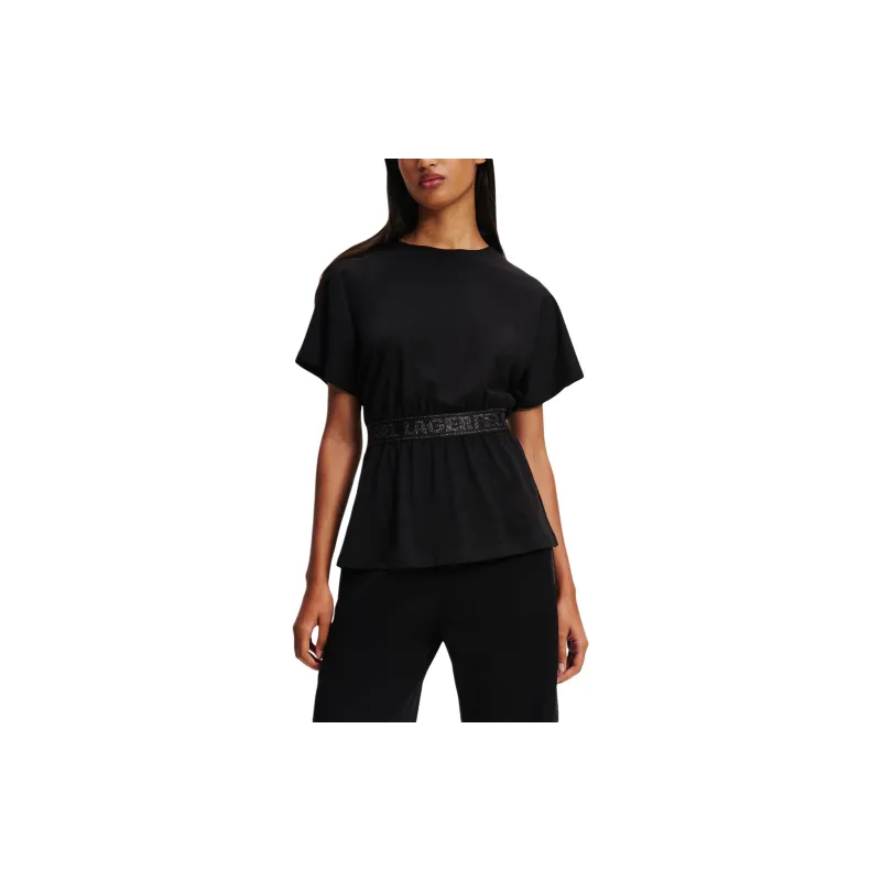 KARL LAGERFELD / Karl Lagerfeld Jeans Glitter Logo tape T shirt-2