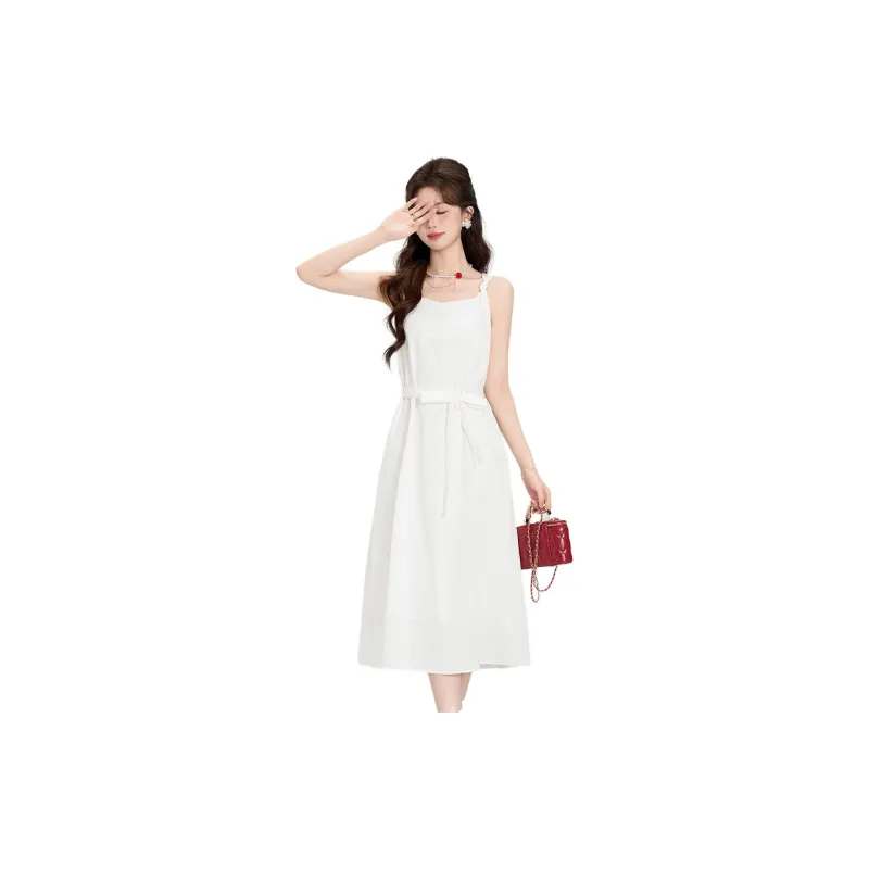 Emodues Slip Dress Women's White-2