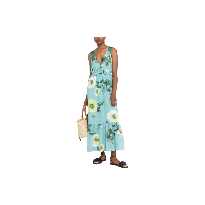 PINKO SS22 Sleeveless Dress Women's Green-2