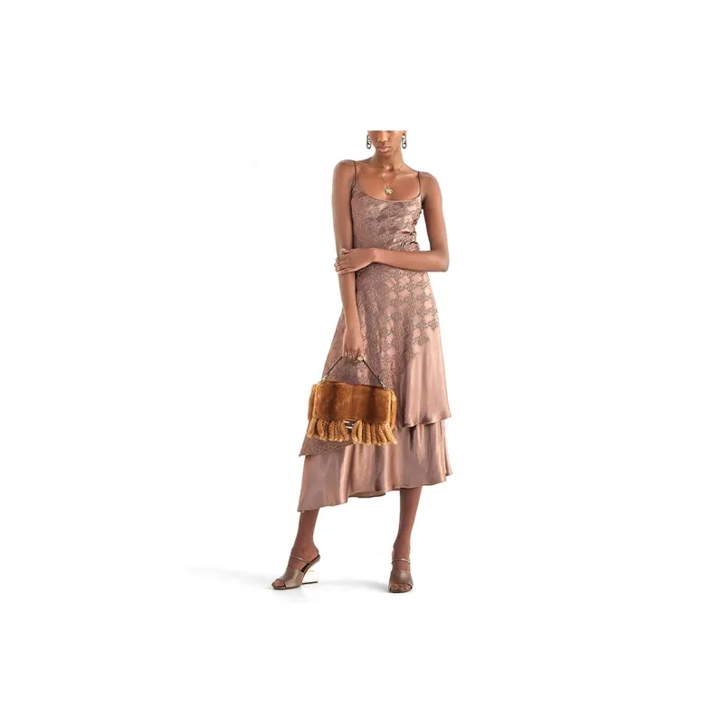 FENDI FW21 Slip Dresses Women's Taupe-2