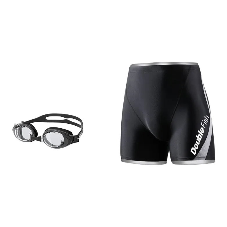 DOUBLEFISH Swimming Sets Polyester Polyamide Elastane Beach Pool Snorkeling Men's Black-2
