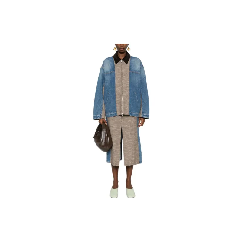 Stella McCartney Tweed Panelled Denim Jacket-1