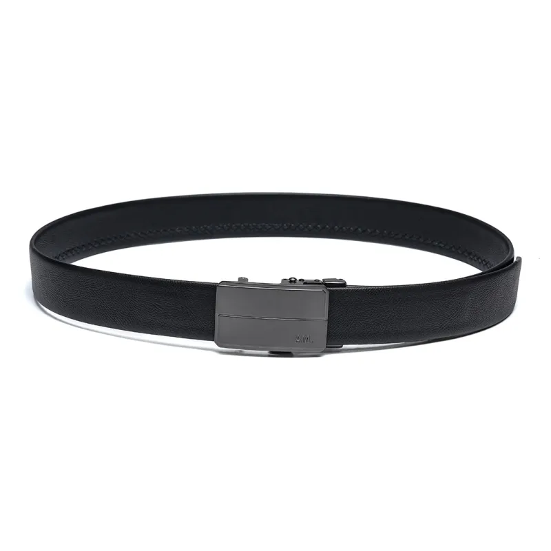 Anthony Miles Cow Leather Leather Belts Men's Black 3.4cm-3
