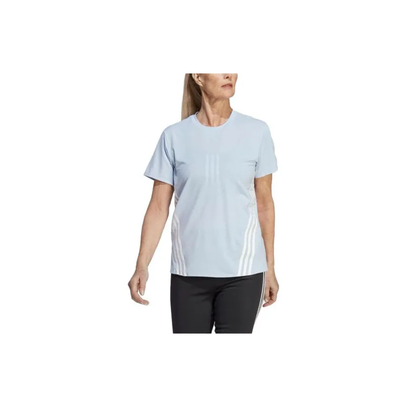 Adidas T Shirts Women's Blue With White Lettering-1