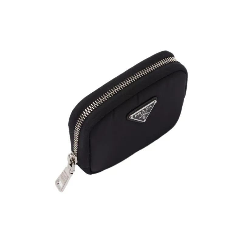 PRADA Fabric Wallet Small Size Women's Black-1
