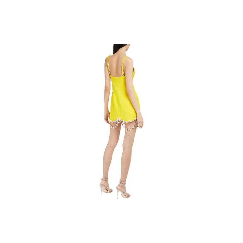 AREA Draped Crystal embellished Minidress-3