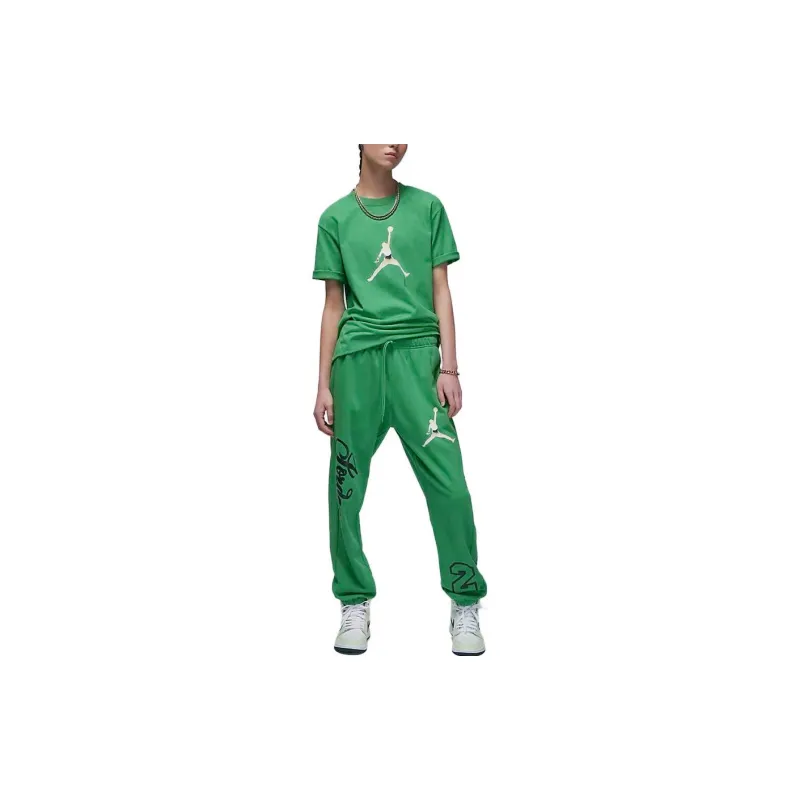 Jordan Drop Shoulder Sleeve T Shirt Women's Green-2