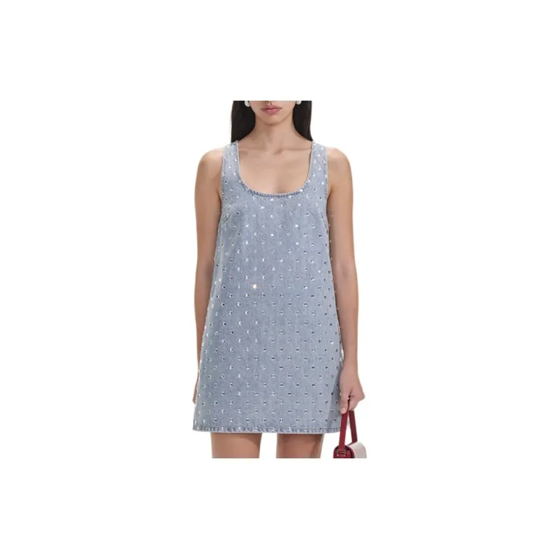 Self portrait Embellished Denim Mini Dress-3