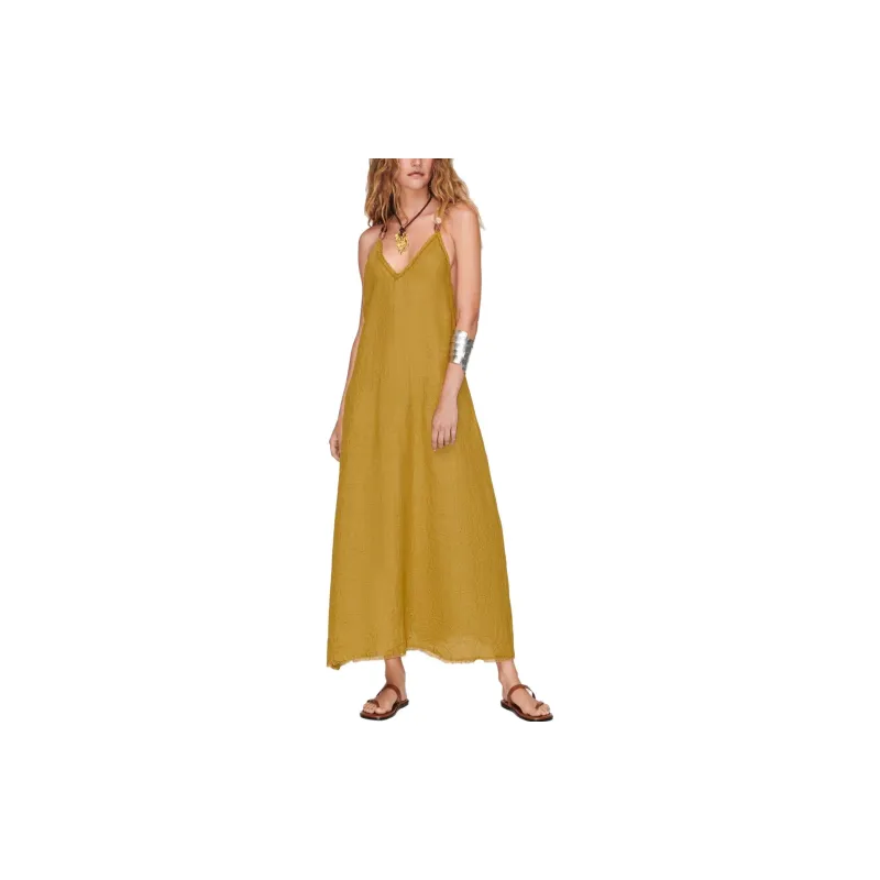 ZARA Slip Dresses Women's Mustard-2