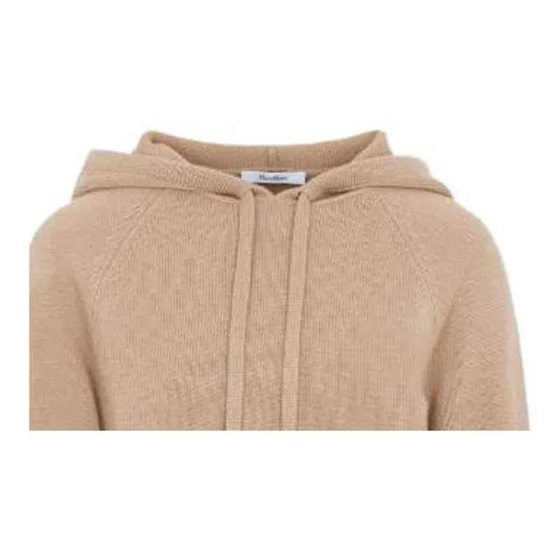 MaxMara Drawstring Long Sleeved Knitted Hoodie-3