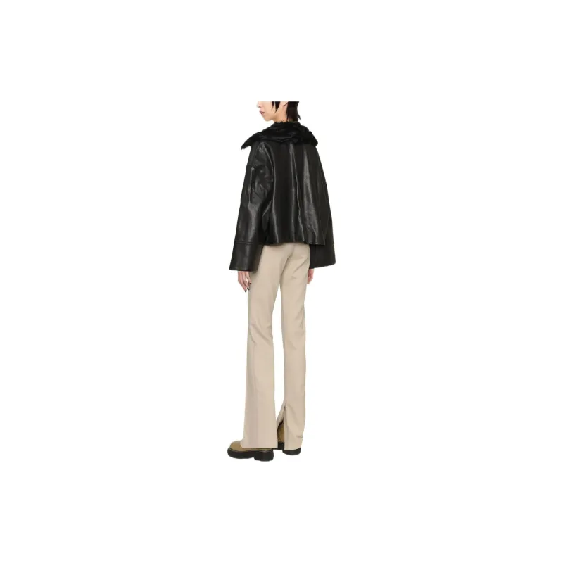 TOTEME Leather Jackets Women's Black-2