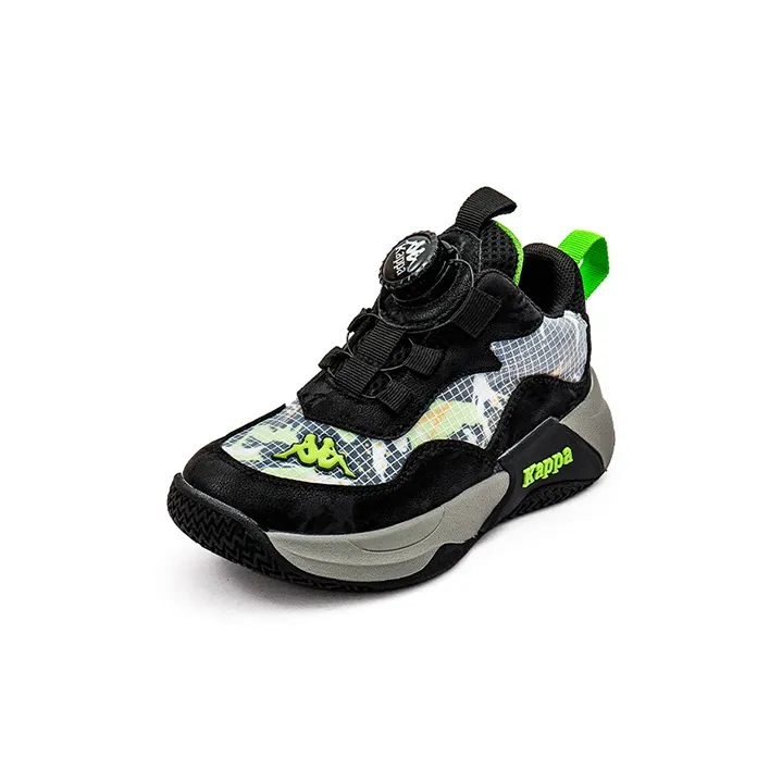 KAPPA KIDS Low Top Children's Basketball Shoes Black Green Kids'-2