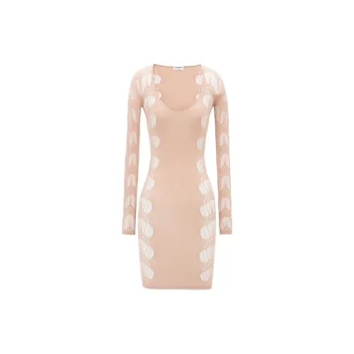 SAINT LAURENT Long-Sleeved Dresses Women's Beige