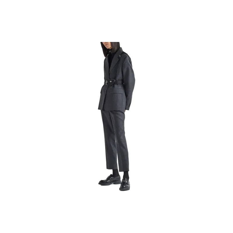 PRADA Mid-Rise Zip-Pocket Cropped Trousers-1