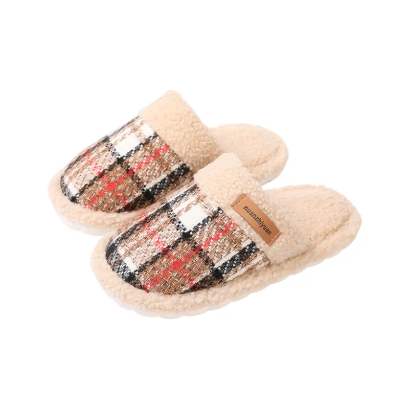 Cotton Slippers For Fall And Winter Indoor Unisex Slip Resistant Fleece Lined Warm Couple's Floor Cotton Slippers-15