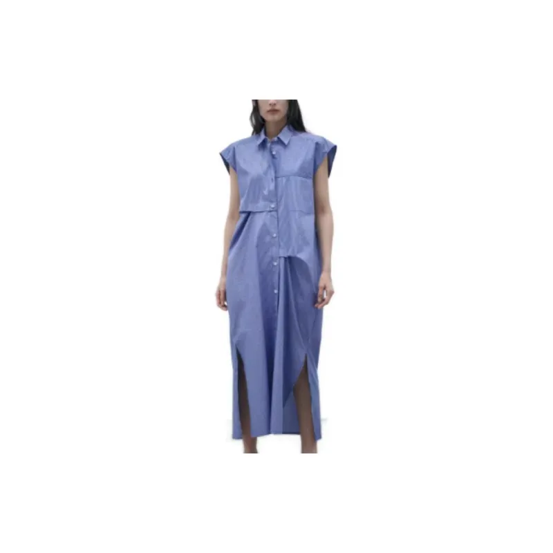 ZARA Sleeveless Dresses Women's Blue-2