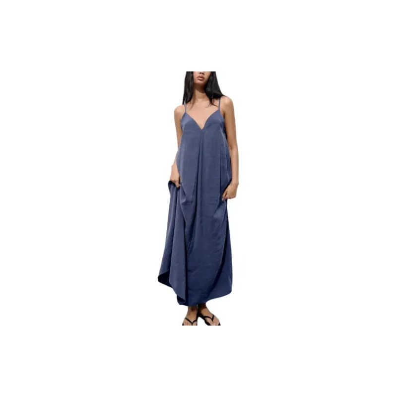 ZARA Slip Dresses Women's Bright Blue-2