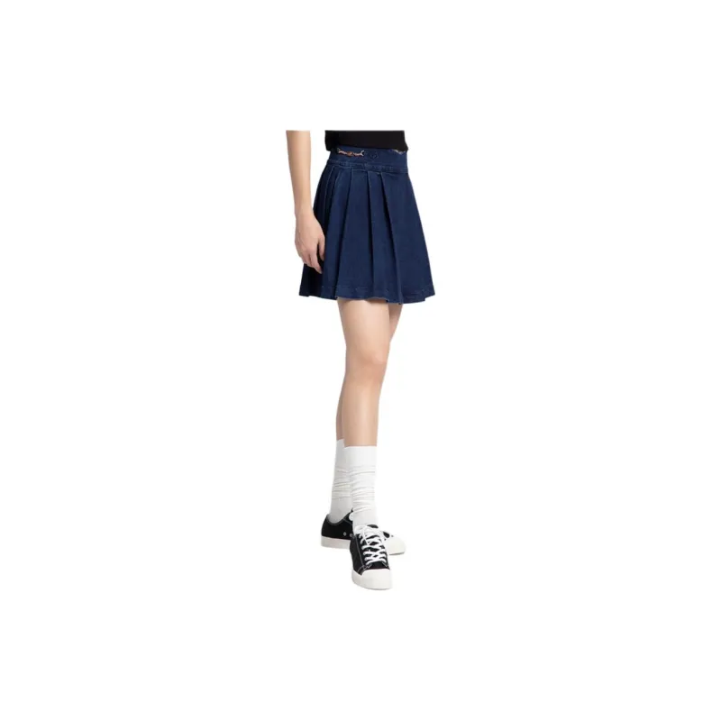GUESS Denim Short Skirts Women's Dark Blue-2