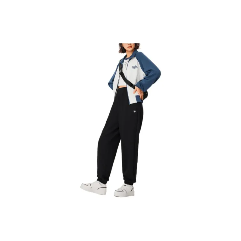 LiNing Sports Life Collection Sweatshirt Women's Ivory/Deep Prussian Blue-2