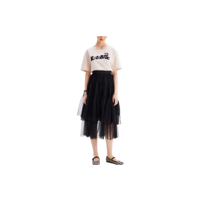 Teenie Weenie Casual Long Skirts Women's Black-2