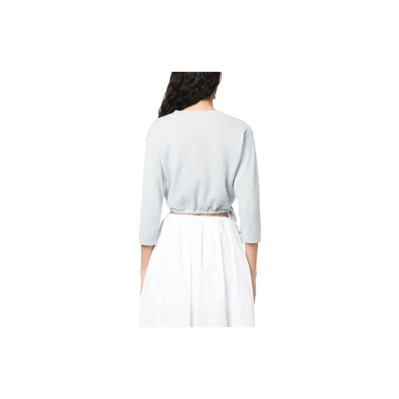 MARNI Logo-Embroidered V-Neck Cropped Jumper-2
