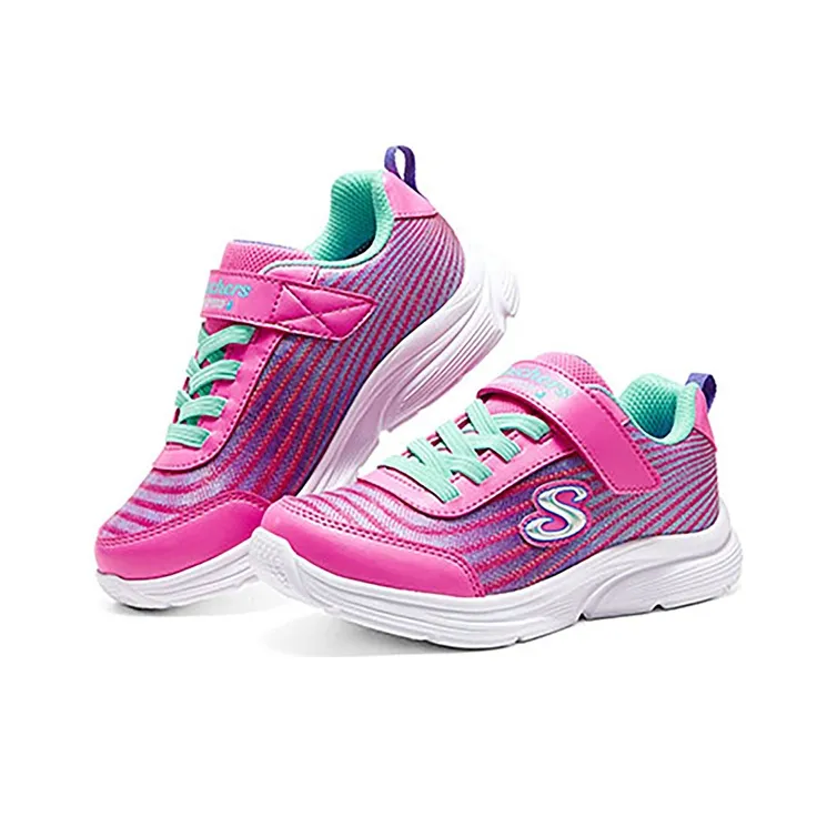 Skechers Girls Cushioning, Wear Resistant Low Top Kids' Running Shoes Peach Red Multicolor Teenagers-3