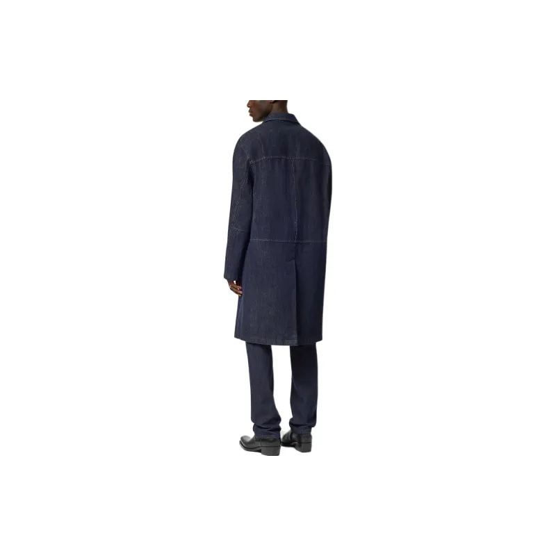 VERSACE Button Down Denim Coat-2