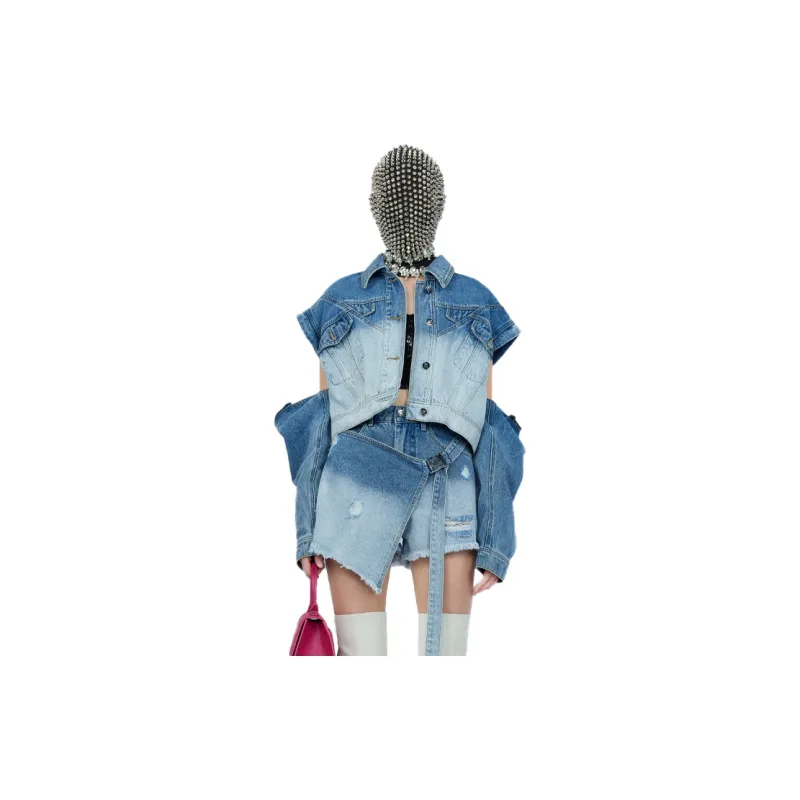 GIMING Denim Shorts Women's Blue-2