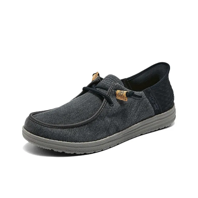 Skechers Slip Ins Non slip Lightweight Low Top Canvas Shoes Men's Marine Blue-2