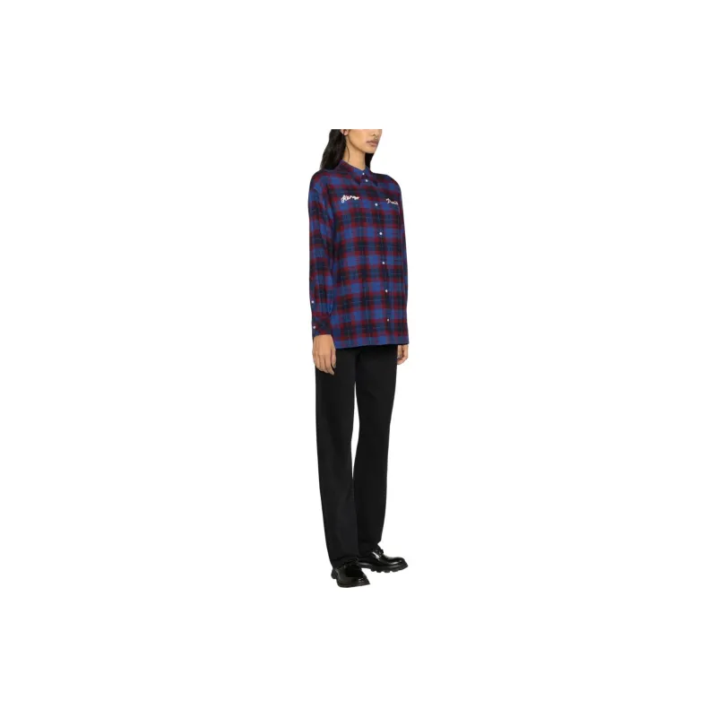KENZO Logo print Check pattern Shirt-3