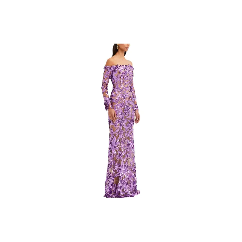 OSCAR DE LA RENTA SS24 Long-Sleeved Dresses Women's Purple-3