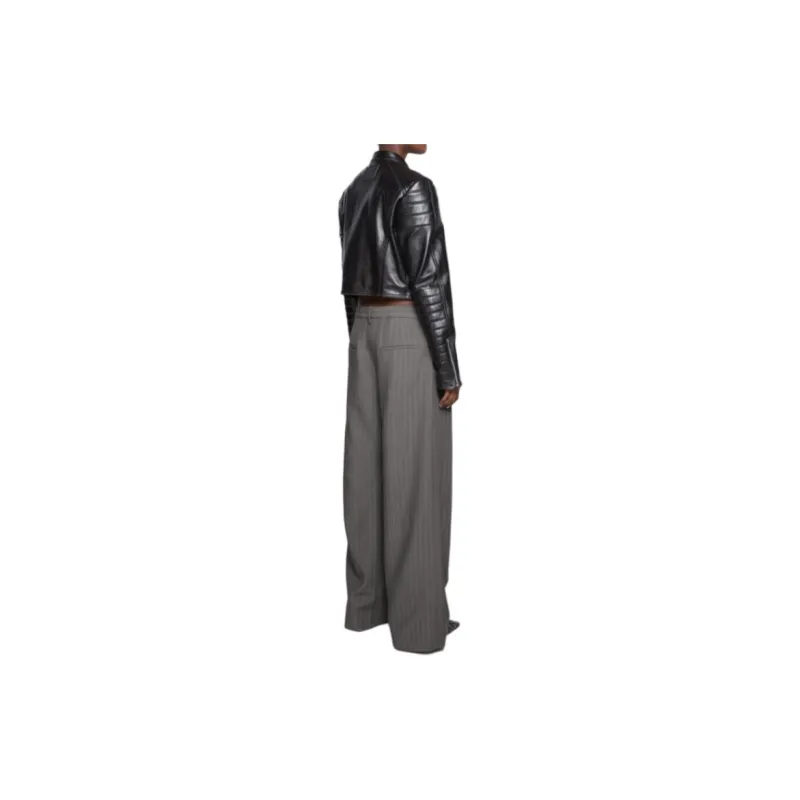 Acne Studios Deconstructed Pinstripe Trousers 'Grey Melange'-3