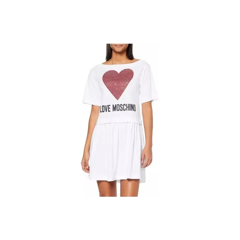MOSCHINO Short Sleeved Dresses Women's White-1