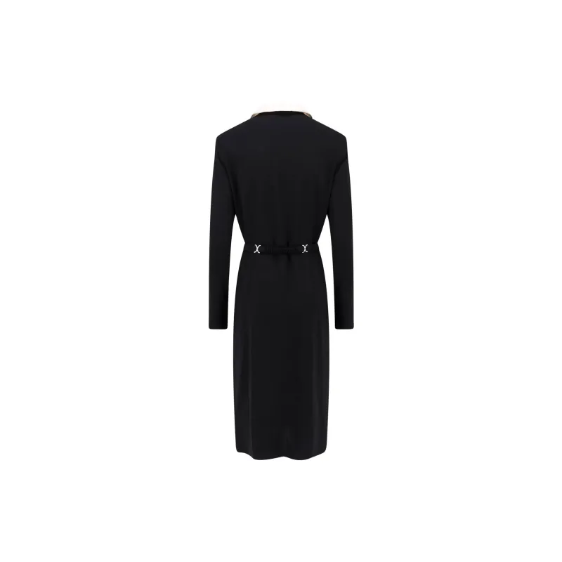 VERSACE Long-Sleeved Belted Midi Dress-1
