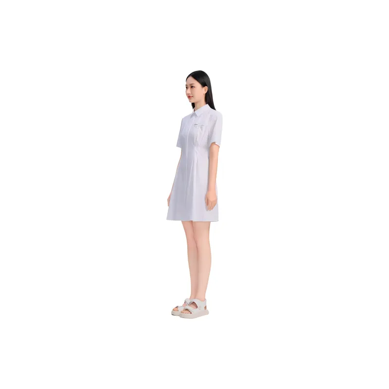 Blood Glitter Short-Sleeved Dresses Women's White-1