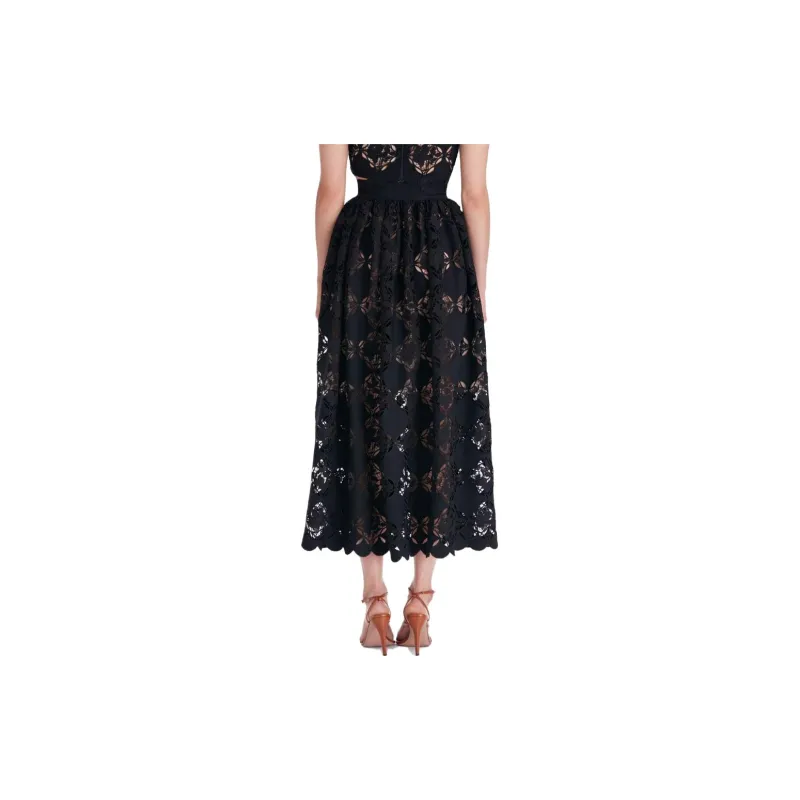 Oscar De La Renta Gardenia Guipure Midi Skirt-2