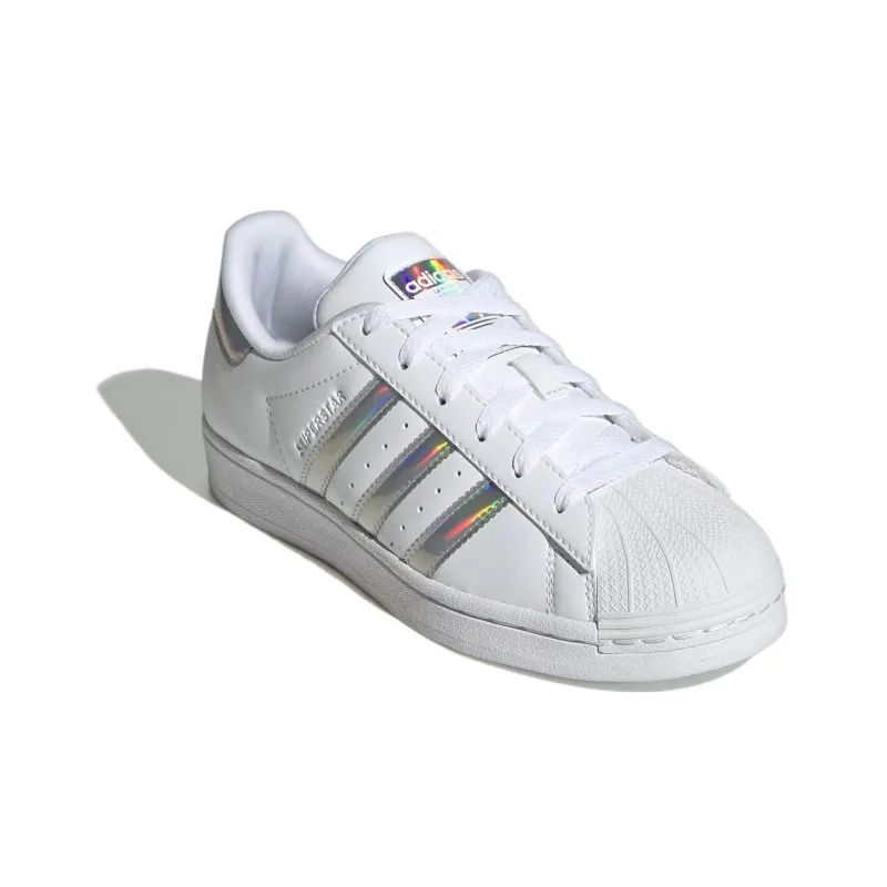 Adidas Originals SUPERSTAR Anti Slip Wear Resistant Low Top Kids Lifestyle Shoes Silver White Teenagers-2