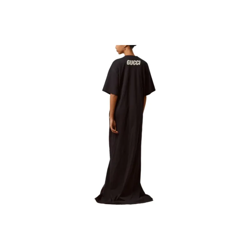 GUCCI Short Sleeved Dress Women's Black-2
