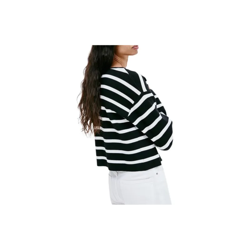 H&M Knitwear Women's Black Stripes-4